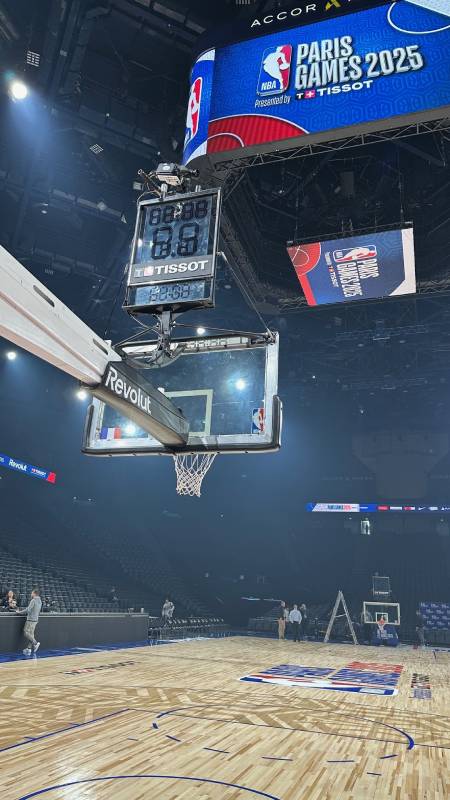 ESPN Above the Rim camera point of view shot of empty stadium and empty court