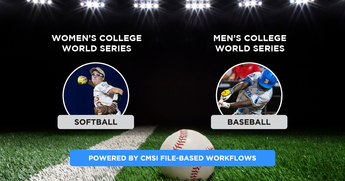 College softball world series and college baseball world series 2025 graphic for CMSI